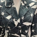 George Womens Black White Floral Trench Coat‎ 4 Classic Preppy Spring Artsy Photo 8