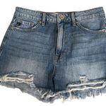 KanCan Jean Shorts Womens M Blue Relaxed Distressed Denim Medium Wash‎ Photo 0