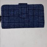 HARRIS TWEED NWTS GLEN APPIN BLUE & BLACK PLAID WALLET SILVER KISS LOCK CLOSURE Photo 3