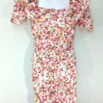 ZARA Ruffle Collar Floral Prints Ruched Bodycon Dress Sz. 4 NWT Photo 0