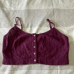 Kendall + Kylie Laced Cropped Top Burgundy Photo 0