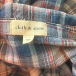 Cloth & Stone Anthropologie  Aberdeen Plaid Fringe Hem Button Down Top Size XS Photo 13