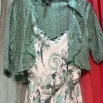 Connected Apparel Elegant Green and White Dress Photo 1