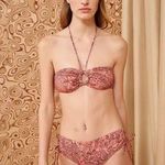 Ulla Johnson Flynn Pink Floral Halter Bikini Top, Size Medium, $170 Photo 0