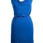Kenar Cowl Neck Waist Defined Sleeveless Dress Knee Length Cobalt Blue Medium Photo 0