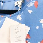 Joie  Coreen Blue Floral Drop Waist Mini Summer Dress Cap Sleeves Keyhole NEW Photo 8