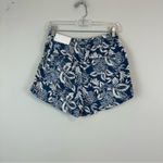 American Eagle | Blue & White Tropical Floral Print High Rise Shorts Small Women Photo 6