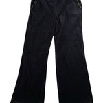 Ralph Lauren Vtg  LRL Sz L Velour Wide Legs Pants Black Pull On Velvet Stretch Photo 0