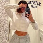 PacSun White Cropped Hoodie Photo 0