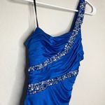 Blue Beaded One Shoulder‎ Prom Dress Size XS Photo 6