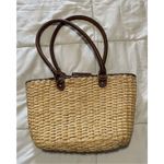 American Living  Straw and Leather Lined Handbag Photo 2