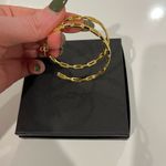 14K Gold Plated Chain Link Hoop Earrings Photo 3