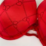 Savage X Fenty Linking Hearts T-Shirt Bra Red Sz 36DDD Photo 5