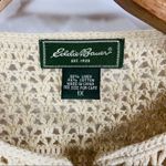 Eddie Bauer Neutral Open Weave Cardigan Sweater 1X Linen Blend Photo 7