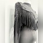 BANJUL  Black Lace Fringe Bodysuit Photo 3