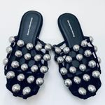 Alexander Wang black suede cage flats with silver studs NEW Photo 2