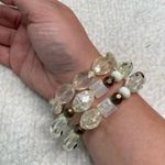 White Fox Boutique Clear Rainbow Elastic Beaded Bracelets - Set of 3 Photo 2