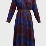 XIRENA Persephone Long Sleeve Midi Dress in Celestial Blue Multi Size Small Purple Photo 2