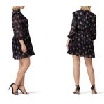 Monique Lhuillier ML Black Floral Ruffle Pleated Dress (Size 10) Photo 11