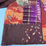 Vintage Sharon Anthony Crystal Brown Floral Paisley Patchwork Boho Zip Up Jacket Size 3X Photo 7