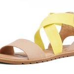 Sorel  Ella II Leather Flat Sandal Sunnyside Tan Size 8 Photo 0