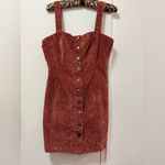 Aeropostale Corduroy Button-Front Rustic Red Dress Small Photo 3