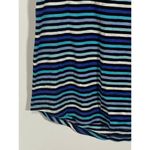Talbots  Women's Top Short Sleeve Button Back Cotton Blend Blue Striped Small Photo 1