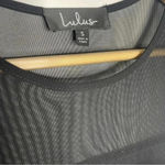 Lulus  Small Black Short Sleeve Tassel Net Neckline Formal Party Dress Small Photo 5