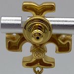 Tory Burch  Roxanne double drop earrings with green malachite and resin. New Photo 3