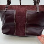 Etienne Aigner Burgundy Leather Suede Tote Bag Purse Designer Handbag Photo 4