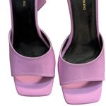 Azalea Wang Lilac Faux Snakeskin Block Heel Mules Square Toe Sandals 9 Triangle Purple Photo 2