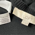 Loft Black 100% Pima Cotton Short-Sleeve Crewneck Button-up Cardigan, Medium Photo 7