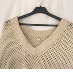 Aerie Cream Off-the-Shoulder Sweater with Loose Knit Women’s XXL Lounge Oversize Photo 3