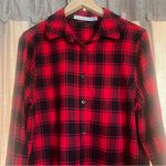 NWT Calvin Klein Jeans Red and Black Plaid Flannel Shirt Size Medium Photo 6