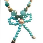 Sediment Jasper, Crystals and Glass Pearl Bow Phone Wrist Lanyard. Green Photo 4