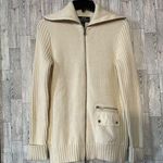 LRL Lauren Active Ralph Lauren Women Beige Cable Knit Sweater Full Zip Small Photo 0