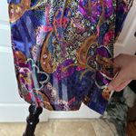 VINTAGE PAISLEY FUNKY PSYCHEDELIC PRINT KIMONO CARSIGAN DUSTER ROBE Purple Size undefined Photo 3