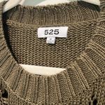 525 America  Distressed Crewneck Sweater Olive Green Long Sleeve Pullover Medium Photo 1