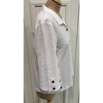 Habitat ‎ Women's White Textured Button Up Blouse Stretchy Boho Lagenlook Photo 2