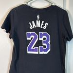 Nike  Los Angeles Lakers LeBron James Black White 23 Shirt Size Small EUC #2645 Photo 3