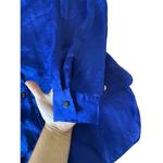 Kenneth Cole  NY Blue Satin Blouse Women’s Small Button Front Long Sleeve Shirt Photo 3