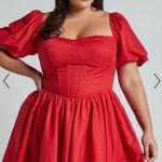 Showpo Souza Mini  Dress Fit & Flare Puff Sleeve Corset  Photo 0