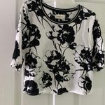 Abercrombie & Fitch Abercrombie Fitch Black White Floral Crop Top Women Sz Small Photo 0