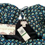 Band of the Free Genevieve Teal Diamond Long Sleeve Boho Mini Dress Size Large Green Photo 4