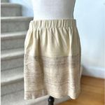 Tracy Reese  Textured Cream Brown & White Panel Mini Skirt Photo 0