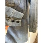 J.Crew Shirt Dress Womens XS Chambray Denim Roll Tab Sleeve Button Casual pockets Photo 6