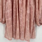 Hello Molly Flower Patch Mini Dress Pink Long Sleeves Floral V-Neck Size 2 XS Photo 5