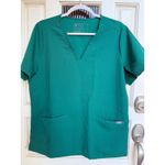 FIGS Casma Scrub Top Hunter Green PO 1700 V Neck Short Sleeve Women's Size Large Photo 1