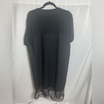 Darkwin Black Sheer Dress Silver Sequin Front Mesh Sleeve & Hem Size XL Turkey Photo 3