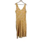 JustFab  Dress Yellow Floral Satin Y2K Maxi VNeck Wedding Beach Summer XL Photo 2